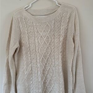 Croft and Barrow Elegant Cream Cable Knit Sweater